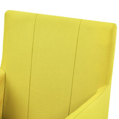 vidaXL Cadeiras de jantar com apoio de braços 6 pcs tecido amarelo
