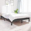 vidaXL Estrutura cama pequena de casal 120x190 cm pinho maci&ccedil;o cinza