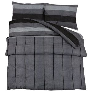 vidaXL Conjunto de capa de edred&atilde;o 140x200 cm algod&atilde;o cinza-escuro
