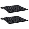 vidaXL Almofad&otilde;es p/ cadeira 2pcs 50x50x4cm tecido xadrez preto