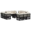 vidaXL Conjunto de Sof&aacute; de Jardim 13 unid. Preto vime PE