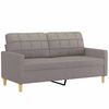 vidaXL Sof&aacute; de 2 lugares tecido 140 cm cinzento-acastanhado