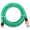vidaXL Mangueira de suc&ccedil;&atilde;o com conectores de lat&atilde;o 1,1" 25 m PVC verde