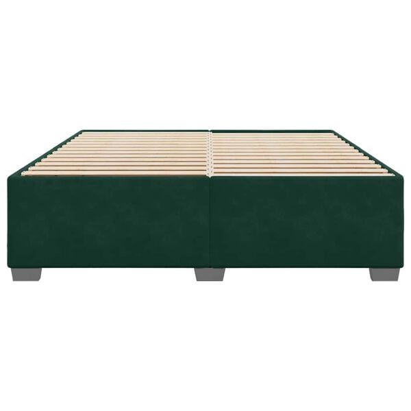 vidaXL Estrutura de cama sem colch&atilde;o 200x200 cm veludo verde-escuro