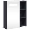 vidaXL Arm&aacute;rio espelhado casa de banho c/ LEDs 45x13x52 cm cinzento