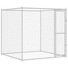 vidaXL Jaula para c&atilde;o Prateado 200 x 200 x 200 cm A&ccedil;o Galvanizado