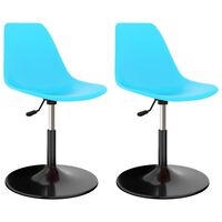 vidaXL Cadeiras de jantar giratórias 2 pcs PP azul