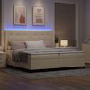 vidaXL Cama Box Spring LED com colch&atilde;o Creme 200 x 200 cm tecido