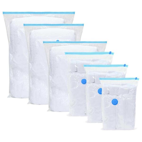 vidaXL Sacos de Armazenamento 10 pcs Transparente e Azul 100 x 80 cm