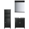 vidaXL 3 pcs conjunto de m&oacute;veis para WC BERG pinho maci&ccedil;o preto