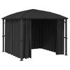 vidaXL Gazebo com cortinas 300x300x265 cm antracite