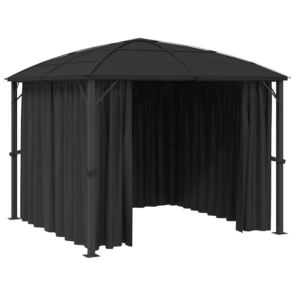 vidaXL Gazebo com cortinas 300x300x265 cm antracite