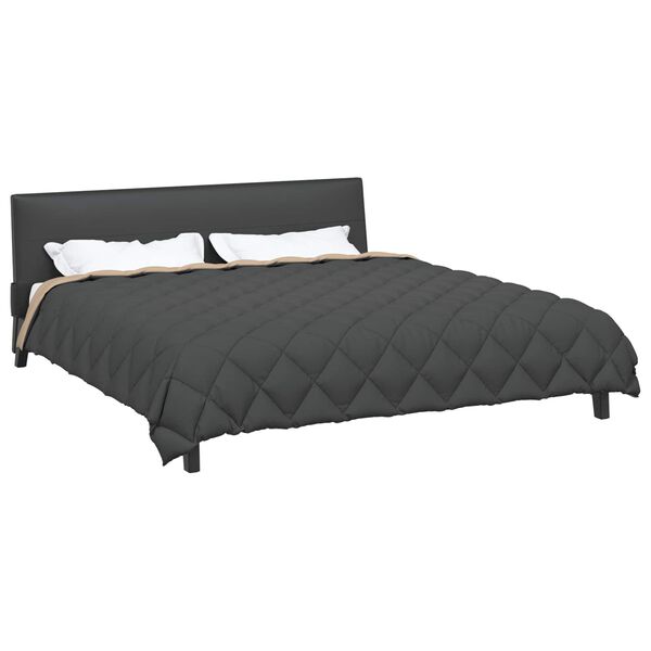 vidaXL Edredom de Inverno Antracite e Taupe 220 x 200 cm Microfibra