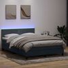 vidaXL Cama box spring c/ colch&atilde;o e LED 160x220 cm veludo cinzento-escuro