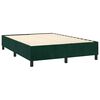 vidaXL Cama box spring c/ colch&atilde;o/LED 140x200 cm veludo verde-escuro