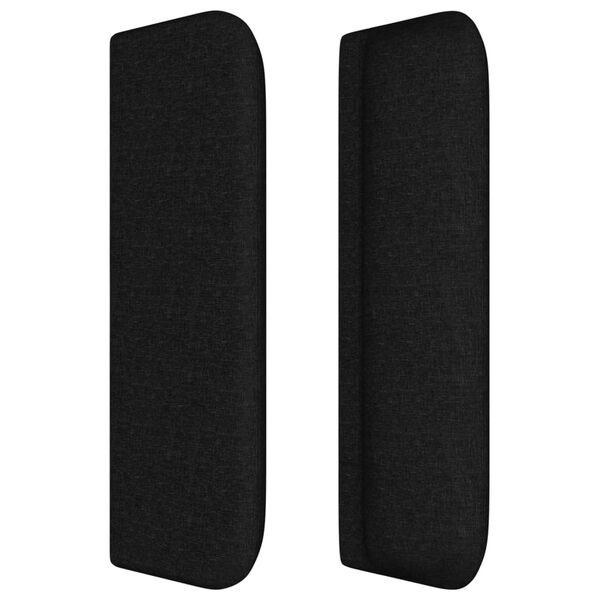 vidaXL Cabeceira de cama c/ abas tecido 83x16x78/88 cm preto