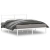 vidaXL Estrutura de cama com cabeceira 150x200 cm metal branco