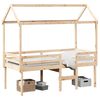 vidaXL Cama alta com telhado 75x190 cm pinho maci&ccedil;o