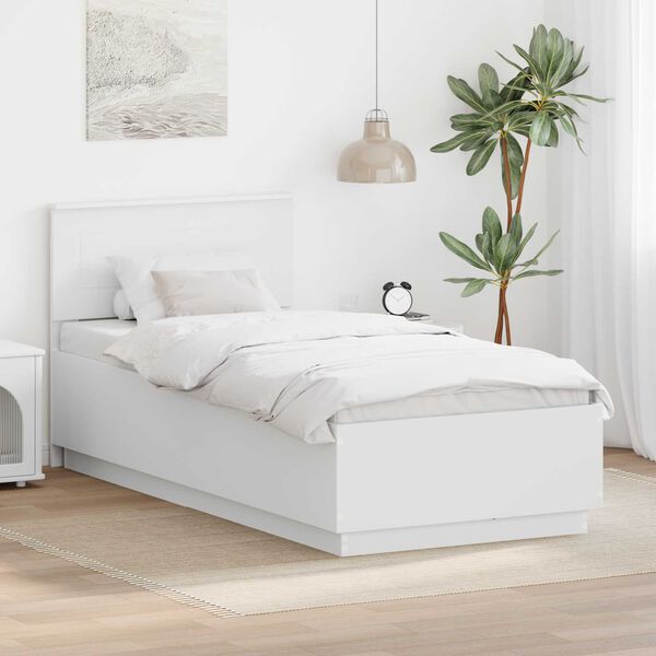 vidaXL Estrutura da Cama Branco 90 x 200 cm Derivados de Madeira