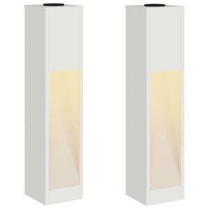 vidaXL Luz Solar LED de Caminho 2 unid. Branco quente 18 x 18 x 80 cm