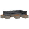 vidaXL Conjunto de Sof&aacute; de Jardim 9 unid. Cinzeto vime PE