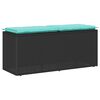 vidaXL Banco de jardim com almofad&atilde;o 110x40x44 cm vime PE preto