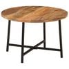 vidaXL Mesa de centro 54x54x35 cm madeira de mangueira maci&ccedil;a e ferro