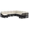 vidaXL Conjunto de Sof&aacute; de Jardim 11 pcs Preto vime PE