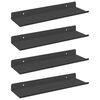 vidaXL Prateleira Flutuante 4 pcs Preto 30 x 9 x 2,5 cm A&ccedil;o