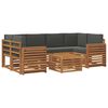 vidaXL Conjunto de Sof&aacute;s para Exterior 7 unid. Natural e Antracite