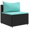 vidaXL 7 pcs conjunto lounge de jardim c/ almofadões vime PE preto