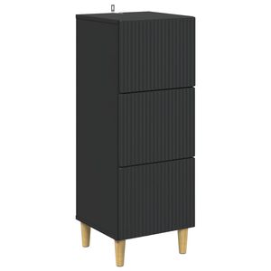 vidaXL Gabinete de Gavetas Preto 33 x 34,5 x 90 cm