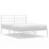vidaXL Estrutura de cama com cabeceira 140x200 cm metal branco