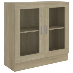 vidaXL Arm&aacute;rio vitrine derivados de madeira carvalho sonoma