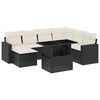 vidaXL 8 pcs conjunto sof&aacute;s de jardim com almofad&otilde;es vime PE preto