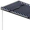 vidaXL Toldo retr&aacute;til manual independente 350x250 cm azul e branco