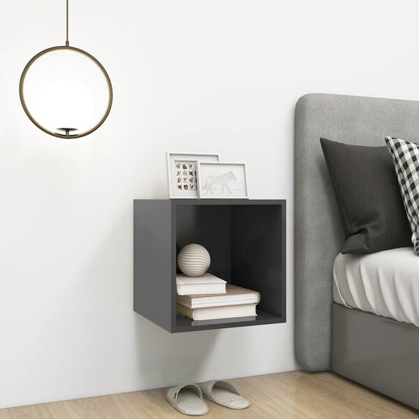 vidaXL Arm&aacute;rio de parede 37x37x37 cm derivados de madeira cinzento