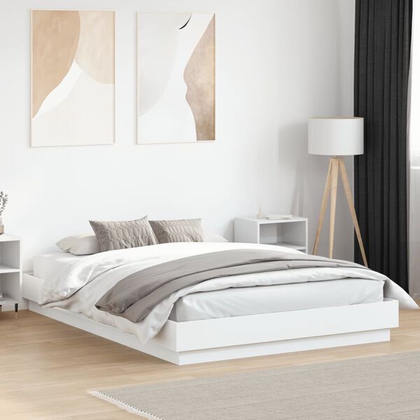 vidaXL Estrutura de cama 120x200 cm derivados de madeira branco
