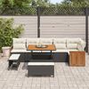 vidaXL Conjunto de Sof&aacute; de Jardim 9 pcs Preto e Creme vime PE