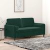 vidaXL Sof&aacute; 2 lug. c/ almofadas decorativas 140cm veludo verde-escuro