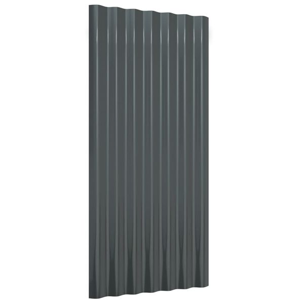 vidaXL Painéis de telhado 12 pcs 80x36cm aço galvanizado antracite