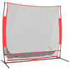 vidaXL Rede de basebol port&aacute;til 215x107x216cm poli&eacute;ster preto/vermelho