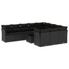 vidaXL 11 pcs conjunto sof&aacute;s de jardim c/ almofad&otilde;es vime PE preto