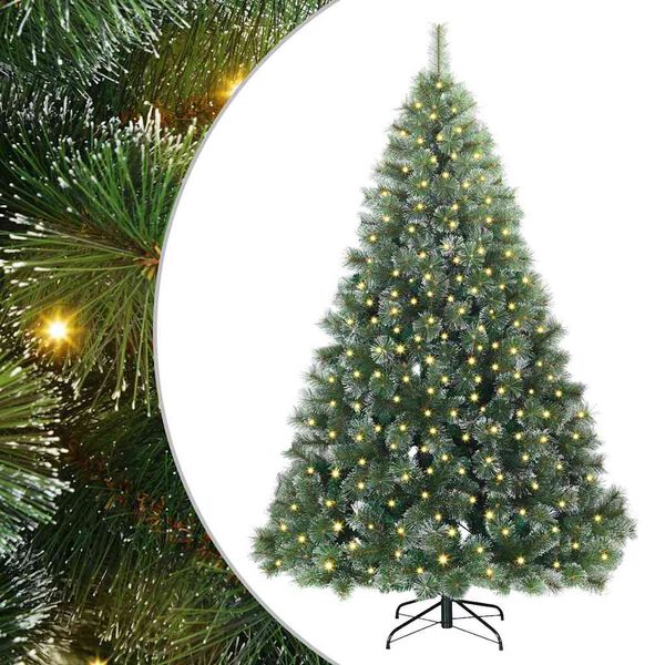 vidaXL &Aacute;rvore de Natal Artificial com 300 LEDs Verde 180 cm PE e PVC