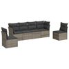 vidaXL 6 pcs conjunto sof&aacute;s de jardim com almofad&otilde;es vime cinzento