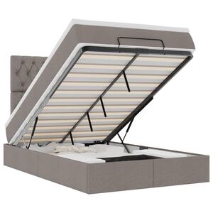 moldura de cama otomana vidaXL com tecido cinza 120x200cm