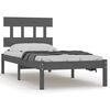 vidaXL Estrutura cama solteiro 90x200 cm madeira maci&ccedil;a cinzento
