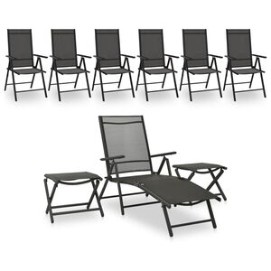 vidaXL 9 pcs conjunto lounge de jardim preto e antracite