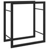 vidaXL Suporte para lenha 50x28x56 cm a&ccedil;o preto mate