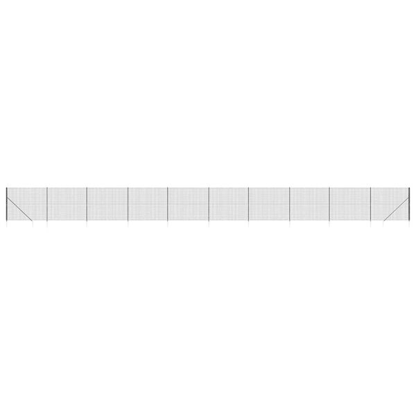 vidaXL Cerca de malha de arame c/ estacas de fixa&ccedil;&atilde;o 1,8x25m antracite